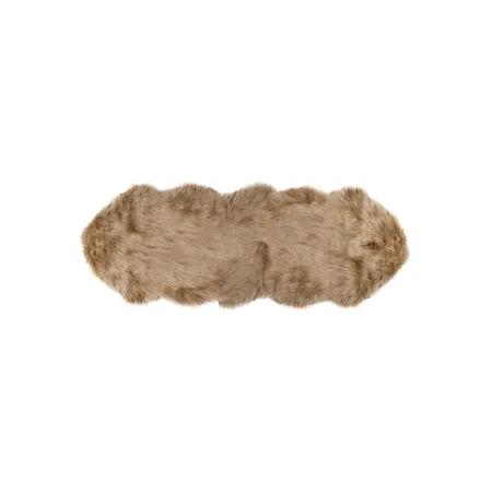 Rlm Distribution Gordon Faux Sheepskin Rug - Double, Tan - 2 x 6 ft. HO3713404